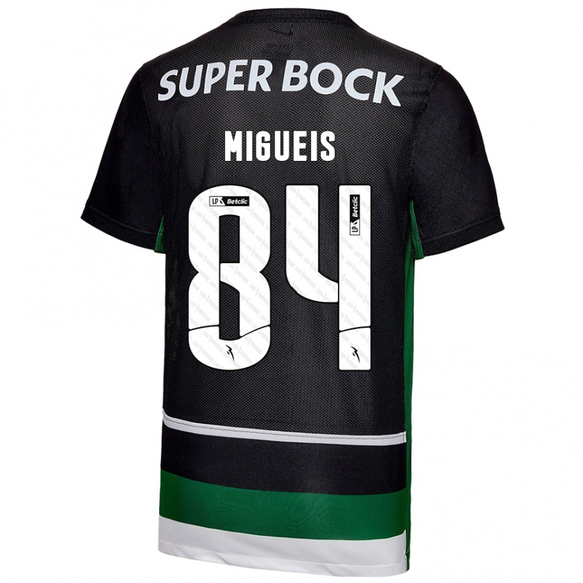 Kandiny Uomo Maglia Pedro Miguéis #84 Nero Bianco Verde Kit Gara Home 2024/25 Maglietta