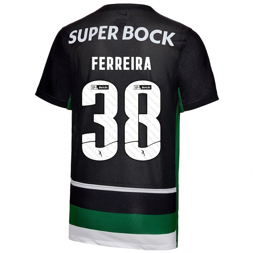 Kandiny Uomo Maglia Marta Ferreira #38 Nero Bianco Verde Kit Gara Home 2024/25 Maglietta