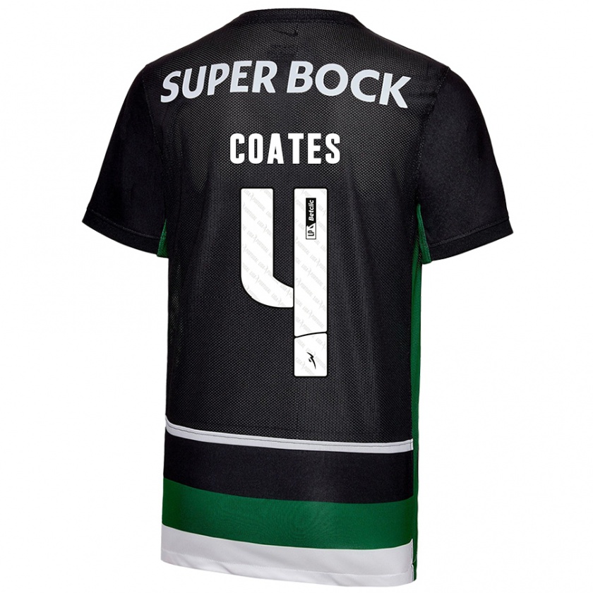 Kandiny Uomo Maglia Sebastián Coates #4 Nero Bianco Verde Kit Gara Home 2024/25 Maglietta