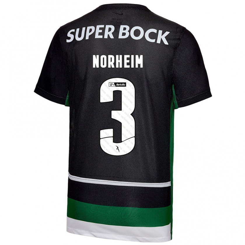 Kandiny Heren Andrea Norheim #3 Zwart Wit Groen Thuisshirt Thuistenue 2024/25 T-Shirt