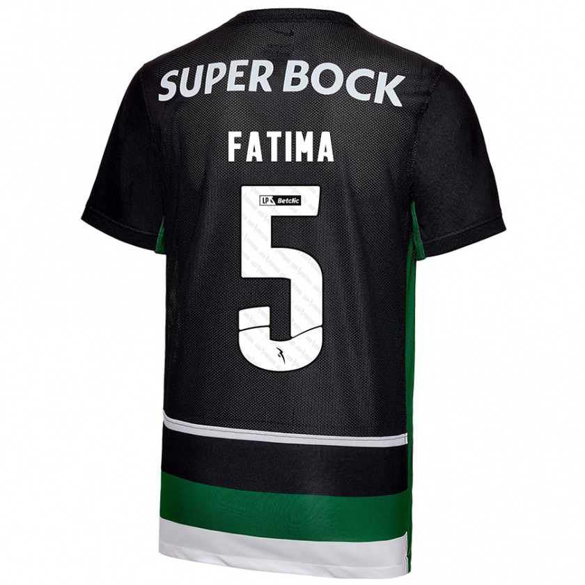 Kandiny Hombre Camiseta Francisca Fatima Aquino Dutra #5 Negro Blanco Verde 1ª Equipación 2024/25 La Camisa