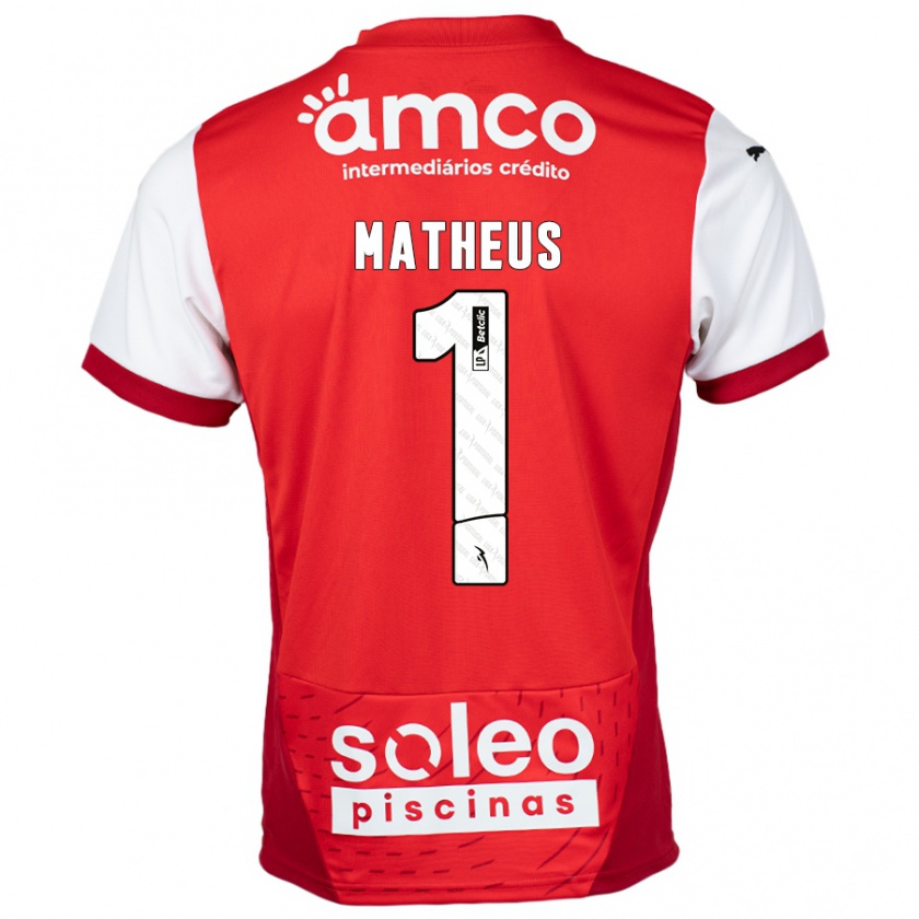 Kandiny Hombre Camiseta Matheus #1 Rojo Blanco 1ª Equipación 2024/25 La Camisa