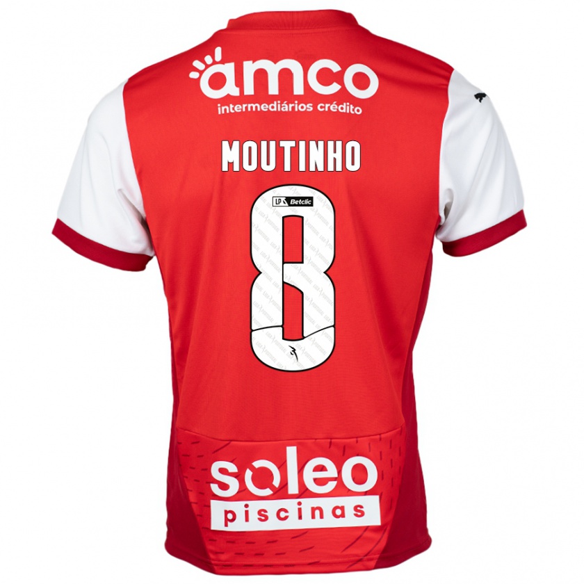 Kandiny Hombre Camiseta João Moutinho #8 Rojo Blanco 1ª Equipación 2024/25 La Camisa