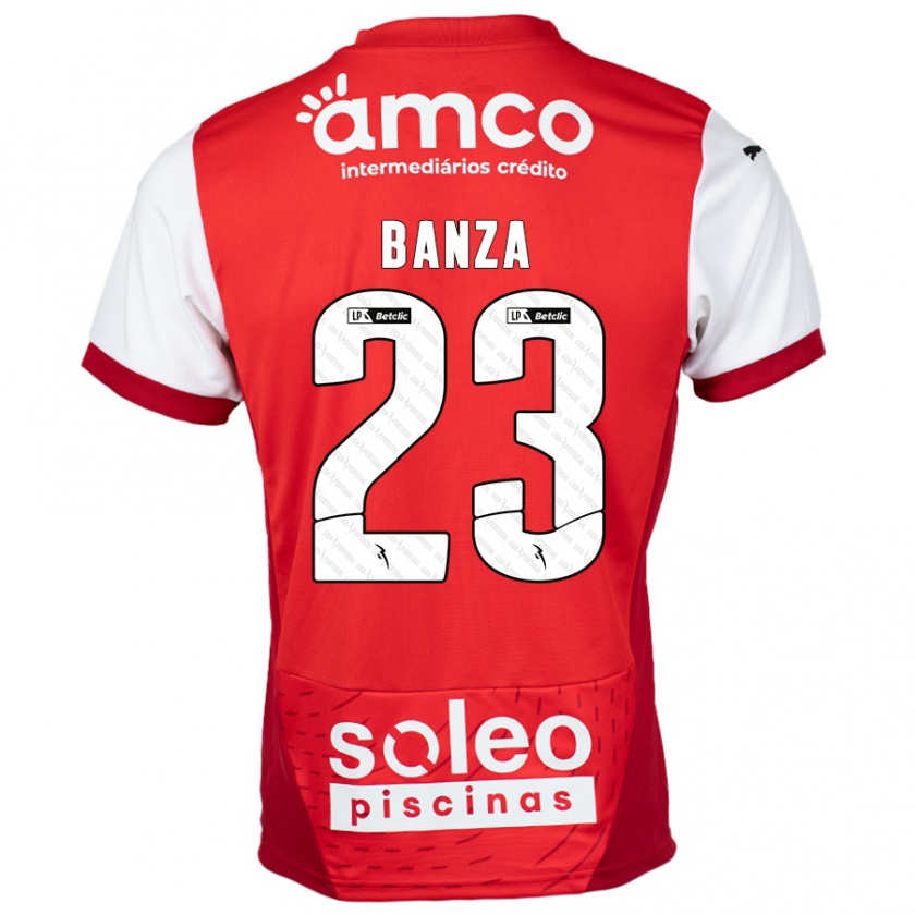 Kandiny Heren Simon Banza #23 Rood Wit Thuisshirt Thuistenue 2024/25 T-Shirt