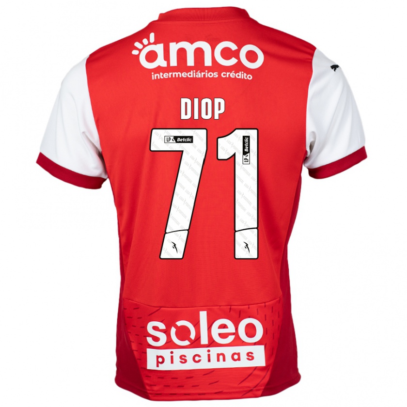 Kandiny Heren Mamadou Diop #71 Rood Wit Thuisshirt Thuistenue 2024/25 T-Shirt België