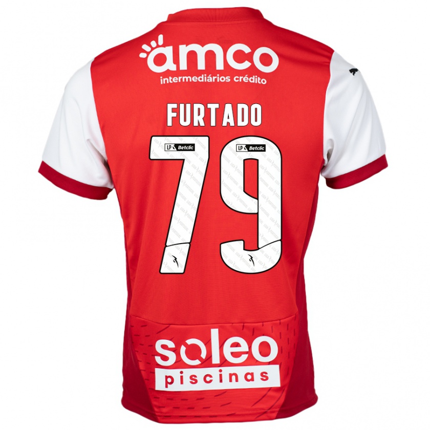 Kandiny Hombre Camiseta Rúben Furtado #79 Rojo Blanco 1ª Equipación 2024/25 La Camisa