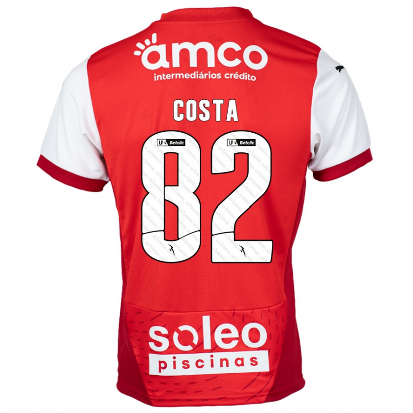 Kandiny Hombre Camiseta Gui Costa #82 Rojo Blanco 1ª Equipación 2024/25 La Camisa