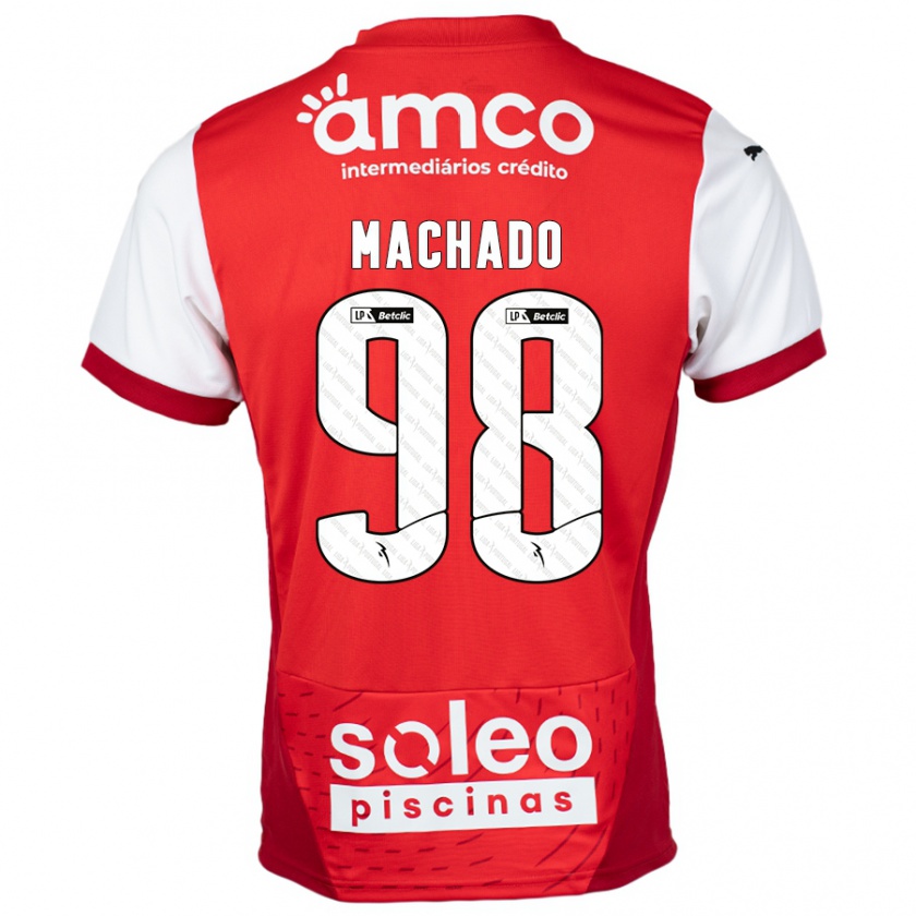 Kandiny Heren Gonçalo Machado #98 Rood Wit Thuisshirt Thuistenue 2024/25 T-Shirt