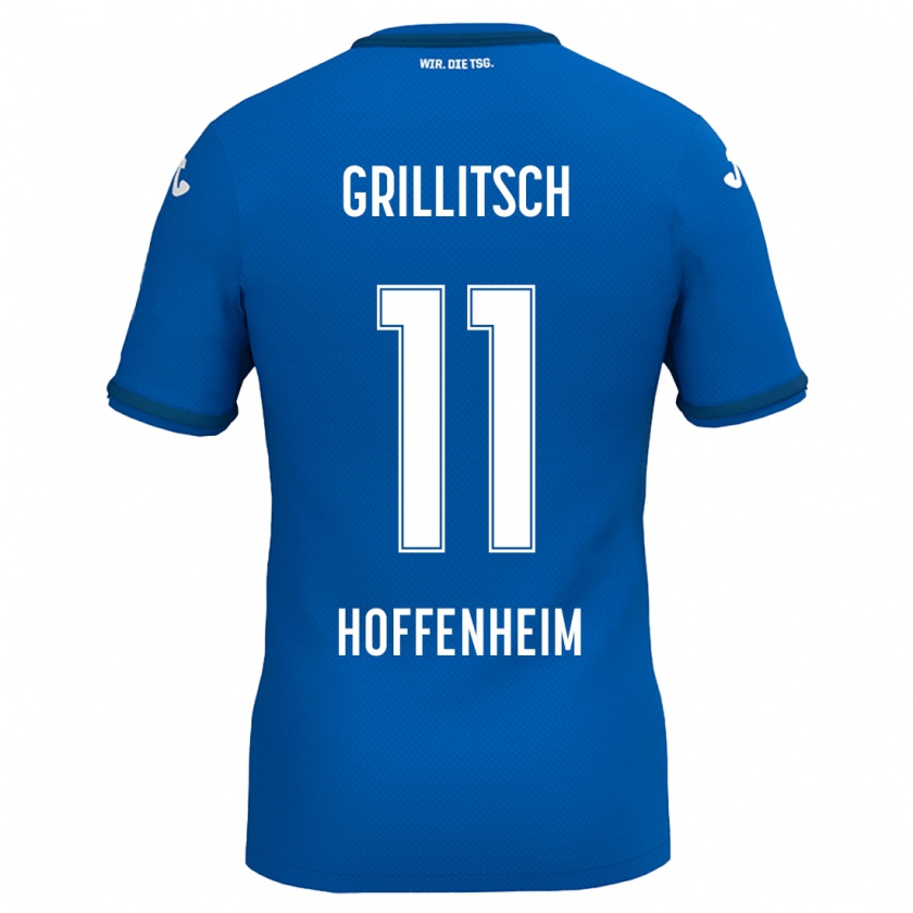 Kandiny Uomo Maglia Florian Grillitsch #11 Blu Reale Kit Gara Home 2024/25 Maglietta