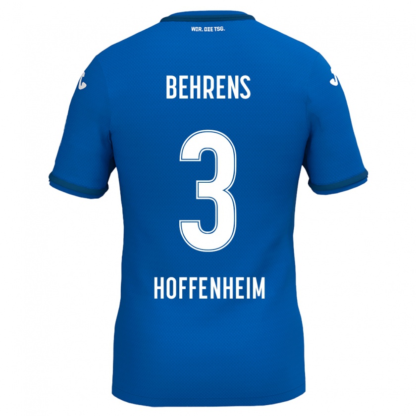 Kandiny Uomo Maglia Hennes Behrens #3 Blu Reale Kit Gara Home 2024/25 Maglietta