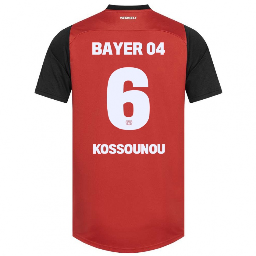 Kandiny Heren Odilon Kossounou #6 Rood Zwart Thuisshirt Thuistenue 2024/25 T-Shirt België