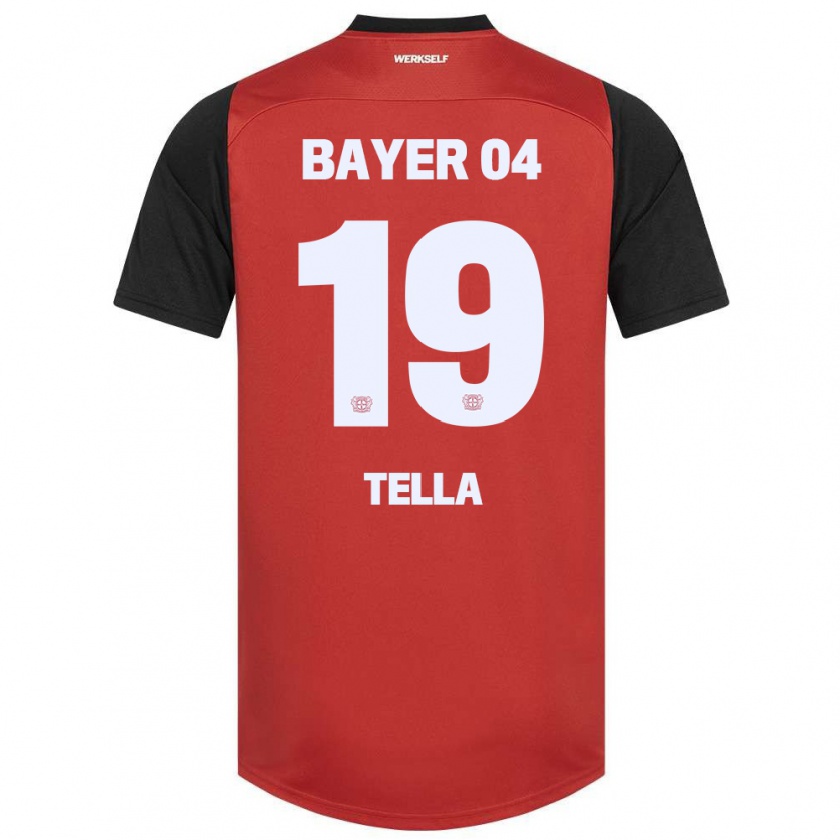 Kandiny Heren Nathan Tella #19 Rood Zwart Thuisshirt Thuistenue 2024/25 T-Shirt België