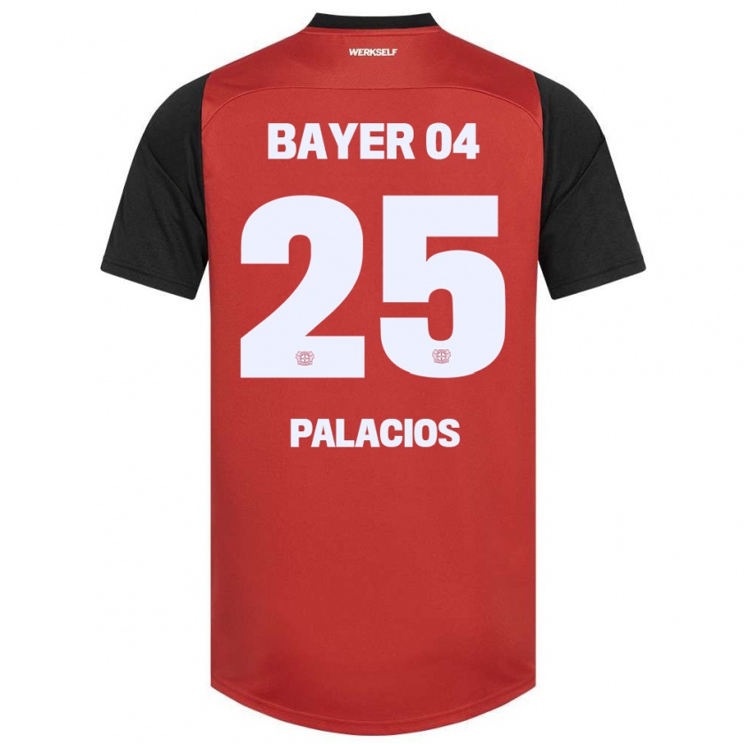 Kandiny Heren Exequiel Palacios #25 Rood Zwart Thuisshirt Thuistenue 2024/25 T-Shirt België