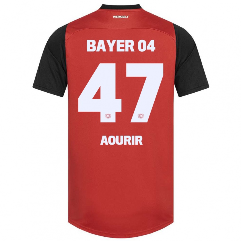 Kandiny Hombre Camiseta Ayman Aourir #47 Rojo Negro 1ª Equipación 2024/25 La Camisa