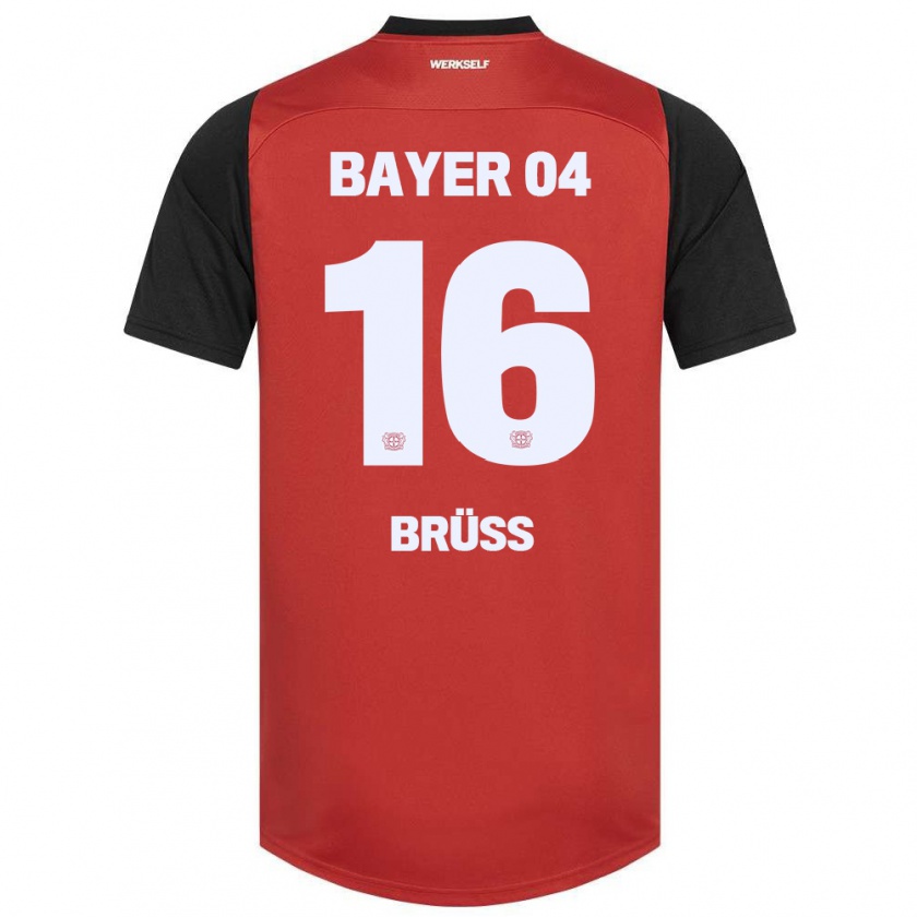 Kandiny Heren Tom Brüss #16 Rood Zwart Thuisshirt Thuistenue 2024/25 T-Shirt