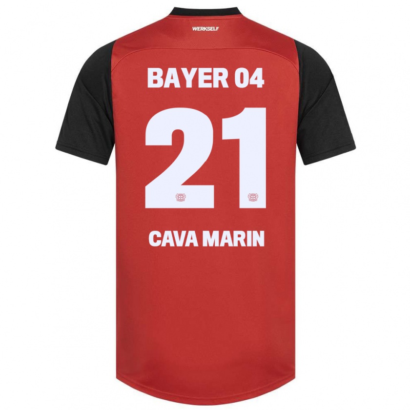 Kandiny Hombre Camiseta Sofia Cava Marin #21 Rojo Negro 1ª Equipación 2024/25 La Camisa México