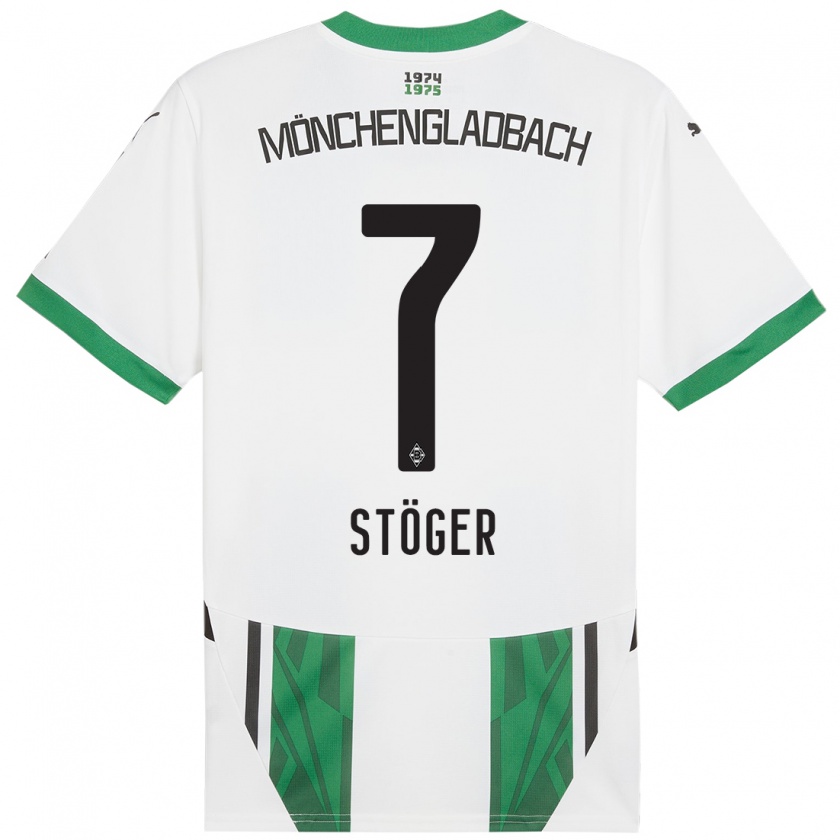 Kandiny Uomo Maglia Kevin Stöger #7 Bianco Verde Kit Gara Home 2024/25 Maglietta