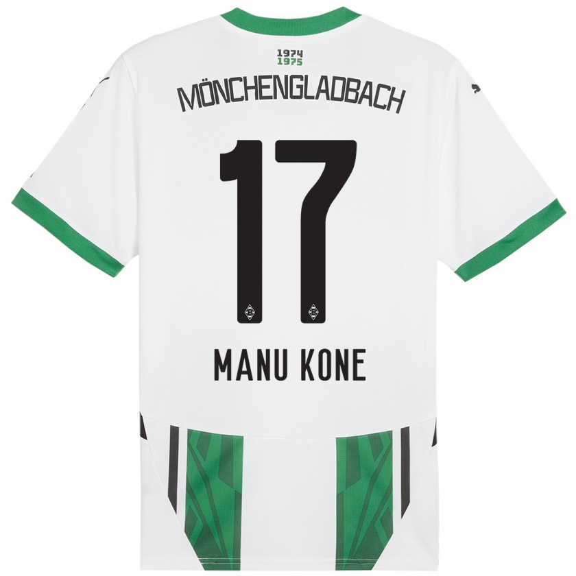 Kandiny Heren Manu Koné #17 Wit Groen Thuisshirt Thuistenue 2024/25 T-Shirt