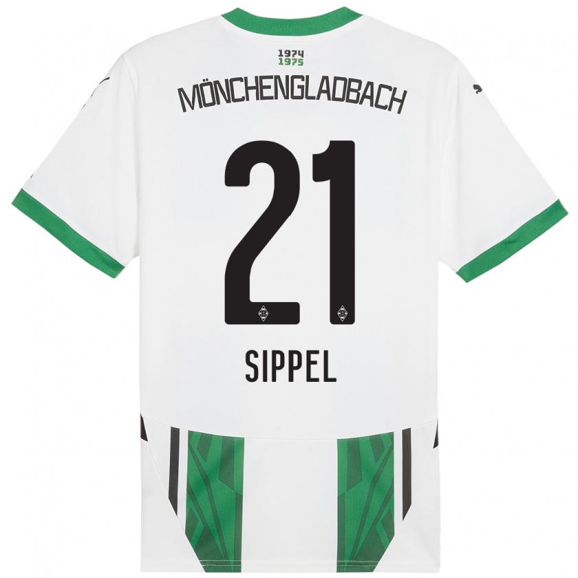 Kandiny Hombre Camiseta Tobias Sippel #21 Blanco Verde 1ª Equipación 2024/25 La Camisa