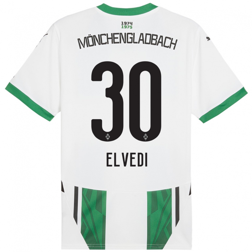 Kandiny Homem Camisola Nico Elvedi #30 Verde Branco Principal 2024/25 Camisa Brasil