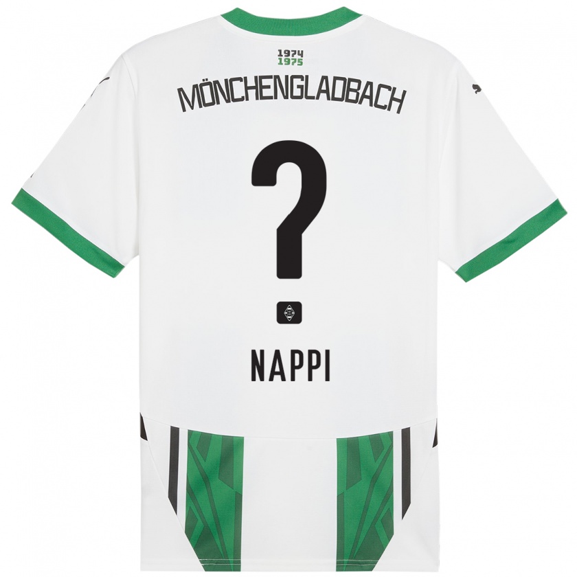 Kandiny Uomo Maglia Johann Deumi-Nappi #0 Bianco Verde Kit Gara Home 2024/25 Maglietta