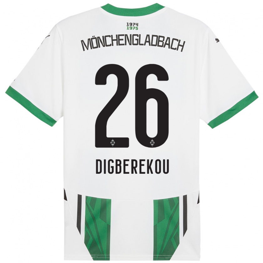 Kandiny Heren Ibrahim Digberekou #26 Wit Groen Thuisshirt Thuistenue 2024/25 T-Shirt