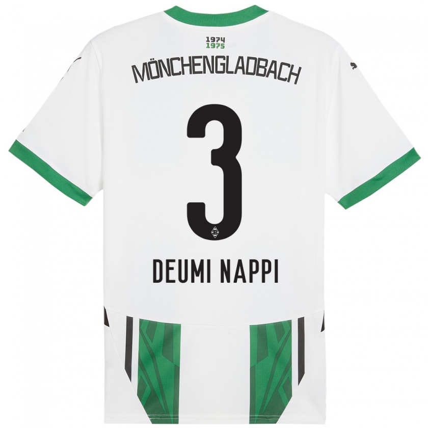 Kandiny Uomo Maglia Dimitrie Deumi Nappi #3 Bianco Verde Kit Gara Home 2024/25 Maglietta