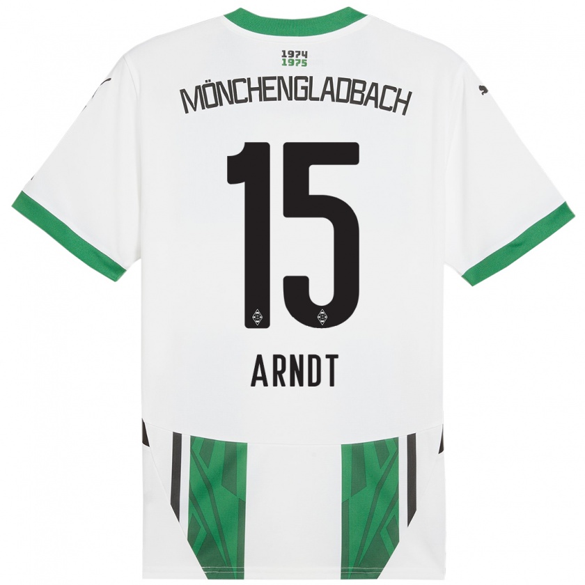 Kandiny Hombre Camiseta Leo Arndt #15 Blanco Verde 1ª Equipación 2024/25 La Camisa