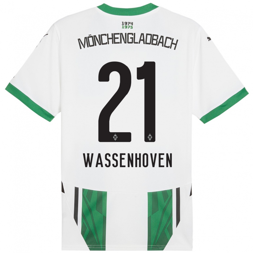 Kandiny Uomo Maglia Michelle Wassenhoven #21 Bianco Verde Kit Gara Home 2024/25 Maglietta