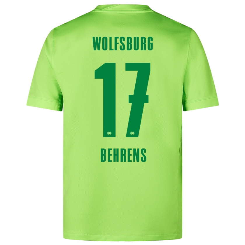 Kandiny Heren Kevin Behrens #17 Fluorescerend Groen Thuisshirt Thuistenue 2024/25 T-Shirt