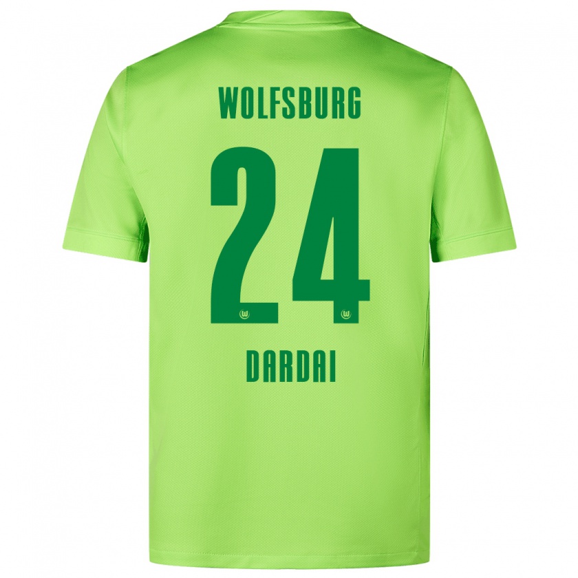 Kandiny Hombre Camiseta Bence Dárdai #24 Verde Fluorescente 1ª Equipación 2024/25 La Camisa México