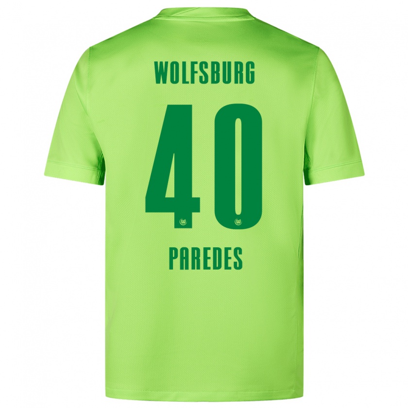 Kandiny Uomo Maglia Kevin Paredes #40 Verde Fluorescente Kit Gara Home 2024/25 Maglietta