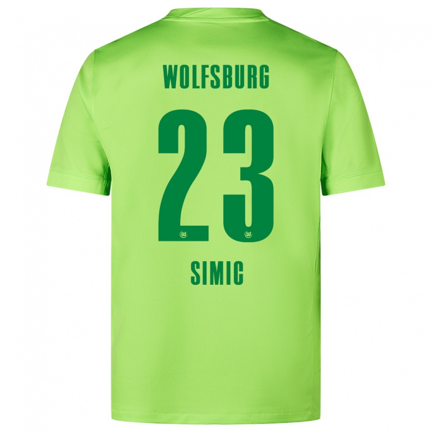 Kandiny Hombre Camiseta Karlo Simic #23 Verde Fluorescente 1ª Equipación 2024/25 La Camisa