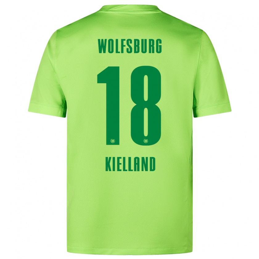 Kandiny Heren Justine Kielland #18 Fluorescerend Groen Thuisshirt Thuistenue 2024/25 T-Shirt België