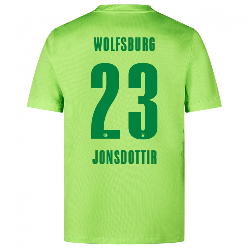 Kandiny Herren Sveindís Jane Jónsdóttir #23 Fluoreszierendes Grün Heimtrikot Trikot 2024/25 T-Shirt Österreich