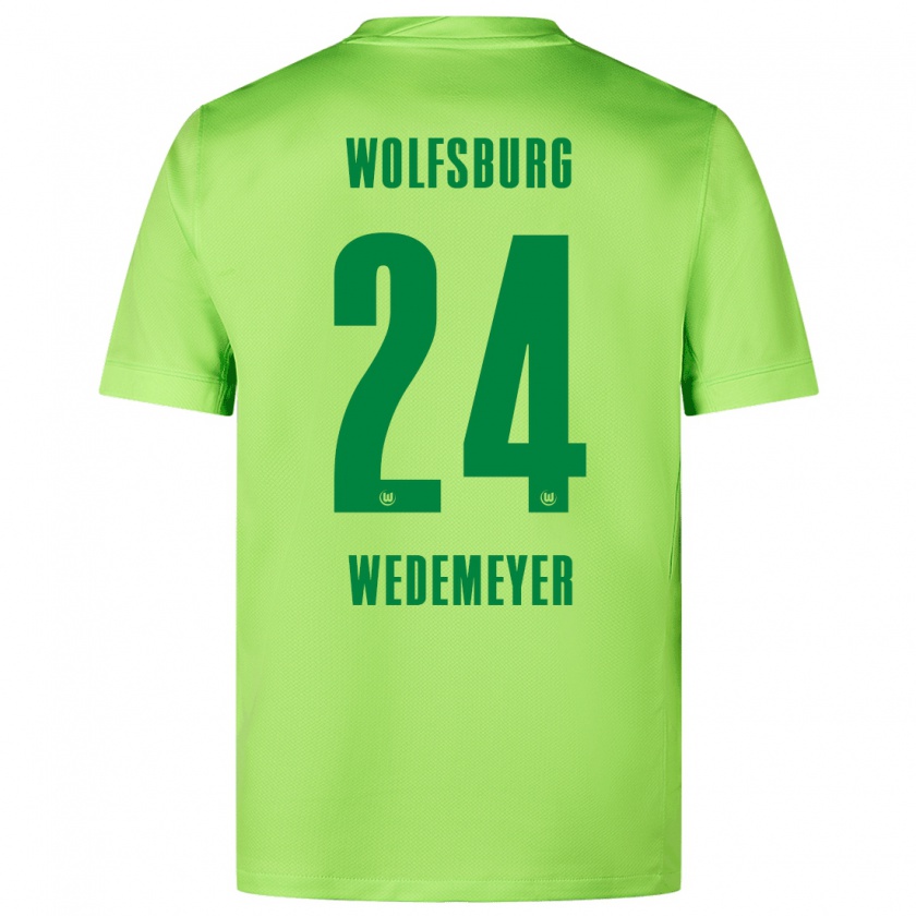 Kandiny Heren Joelle Wedemeyer #24 Fluorescerend Groen Thuisshirt Thuistenue 2024/25 T-Shirt