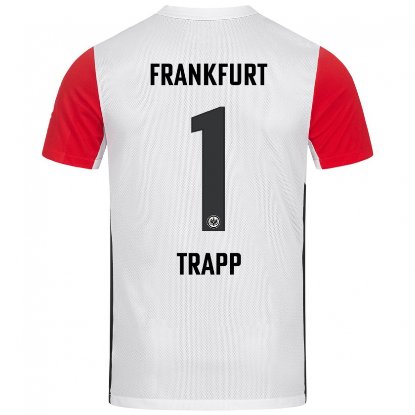 Kandiny Heren Kevin Trapp #1 Wit Rood Thuisshirt Thuistenue 2024/25 T-Shirt