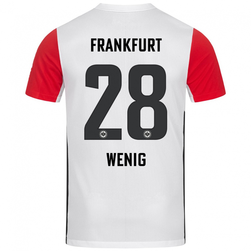 Kandiny Uomo Maglia Marcel Wenig #28 Bianco Rosso Kit Gara Home 2024/25 Maglietta