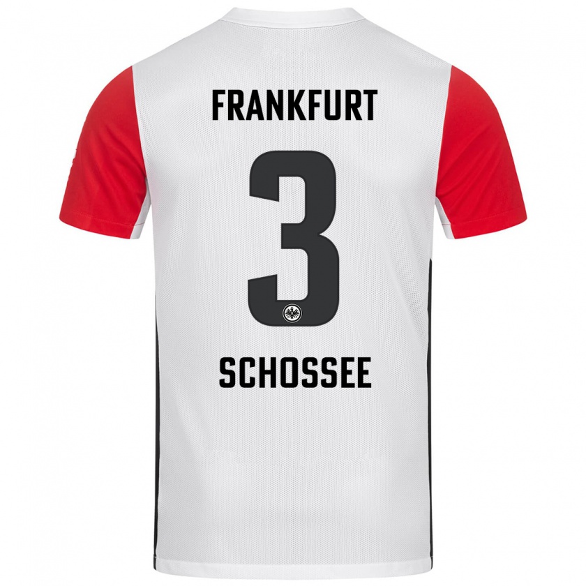 Kandiny Heren Maurice Schossee #3 Wit Rood Thuisshirt Thuistenue 2024/25 T-Shirt