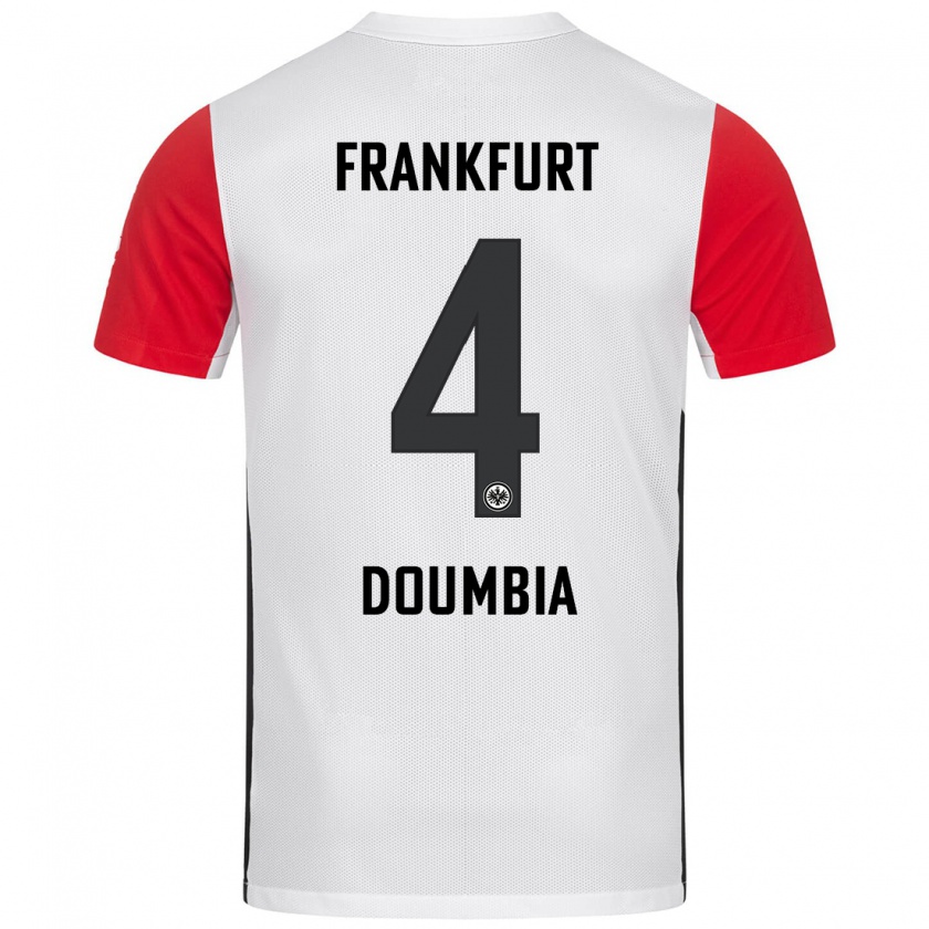 Kandiny Heren Fousseny Doumbia #4 Wit Rood Thuisshirt Thuistenue 2024/25 T-Shirt