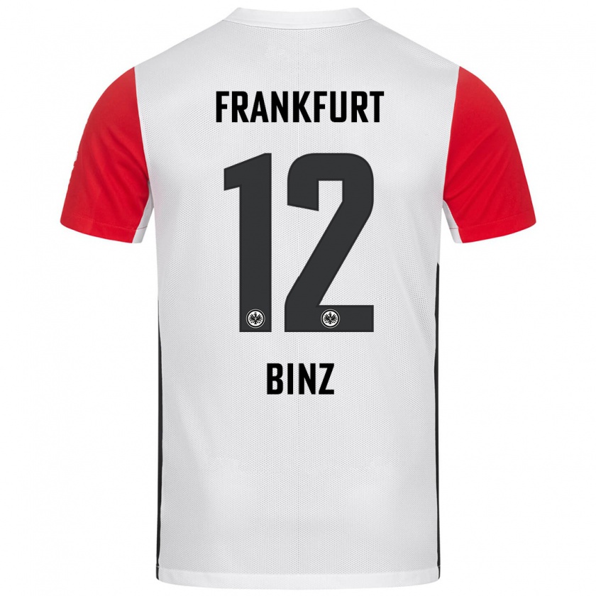 Kandiny Uomo Maglia Sam Binz #12 Bianco Rosso Kit Gara Home 2024/25 Maglietta