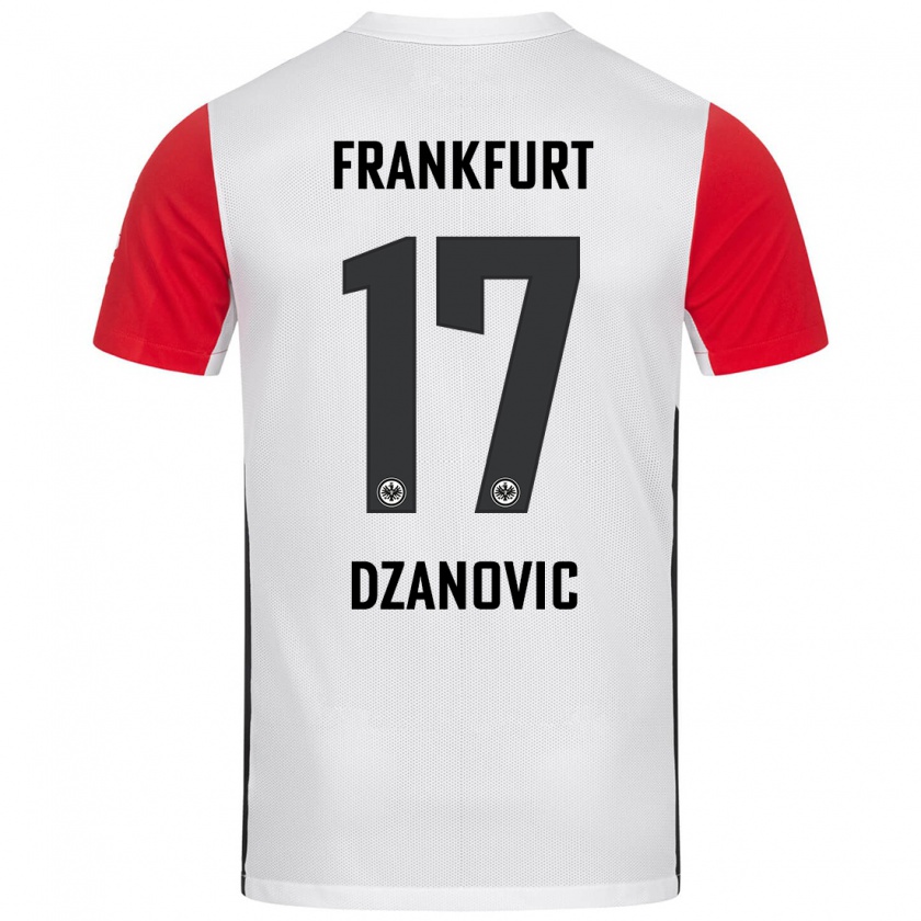 Kandiny Herren Benjamin Dzanovic #17 Weiß Rot Heimtrikot Trikot 2024/25 T-Shirt Österreich