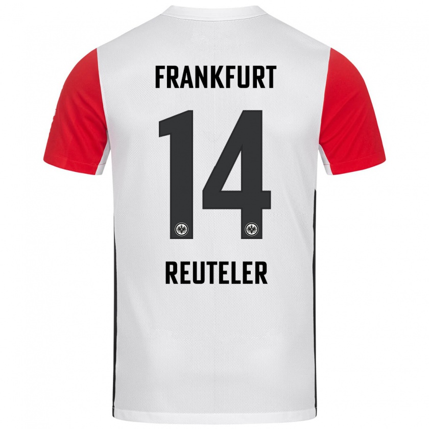 Kandiny Uomo Maglia Géraldine Reuteler #14 Bianco Rosso Kit Gara Home 2024/25 Maglietta