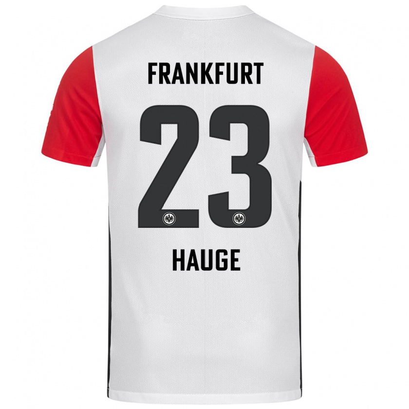 Kandiny Heren Jens Petter Hauge #23 Wit Rood Thuisshirt Thuistenue 2024/25 T-Shirt