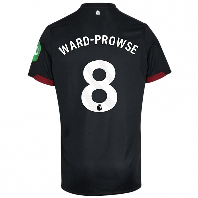 Kandiny Heren James Ward-Prowse #8 Zwart Wit Uitshirt Uittenue 2024/25 T-Shirt