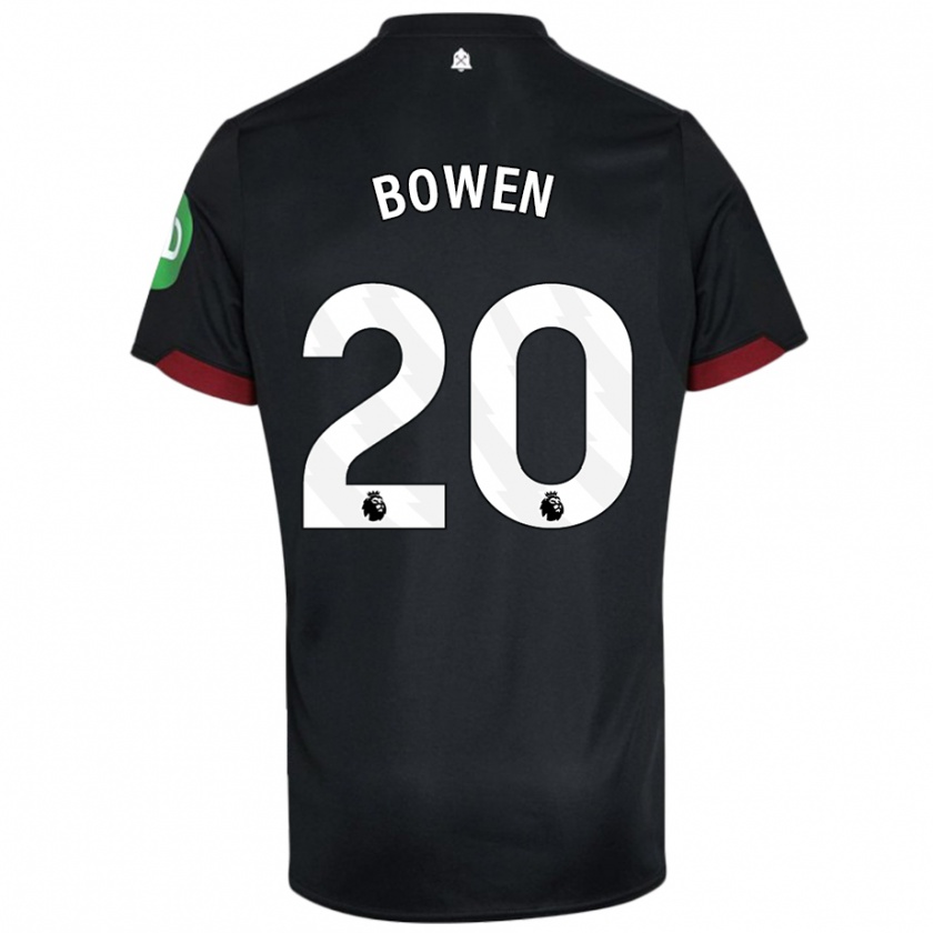 Kandiny Uomo Maglia Jarrod Bowen #20 Nero Bianco Kit Gara Away 2024/25 Maglietta