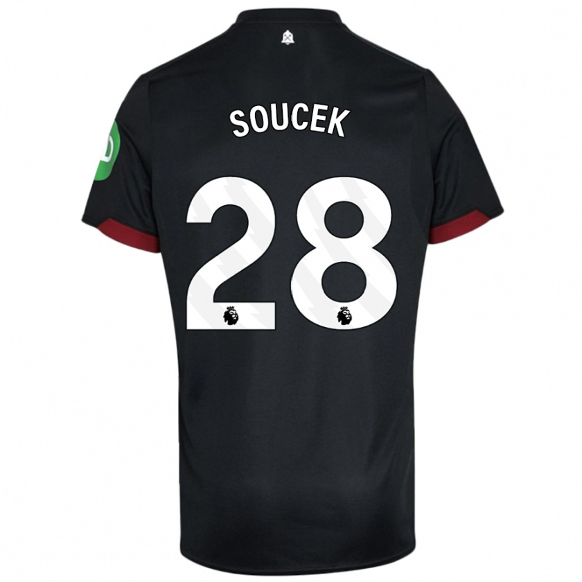 Kandiny Uomo Maglia Tomas Soucek #28 Nero Bianco Kit Gara Away 2024/25 Maglietta