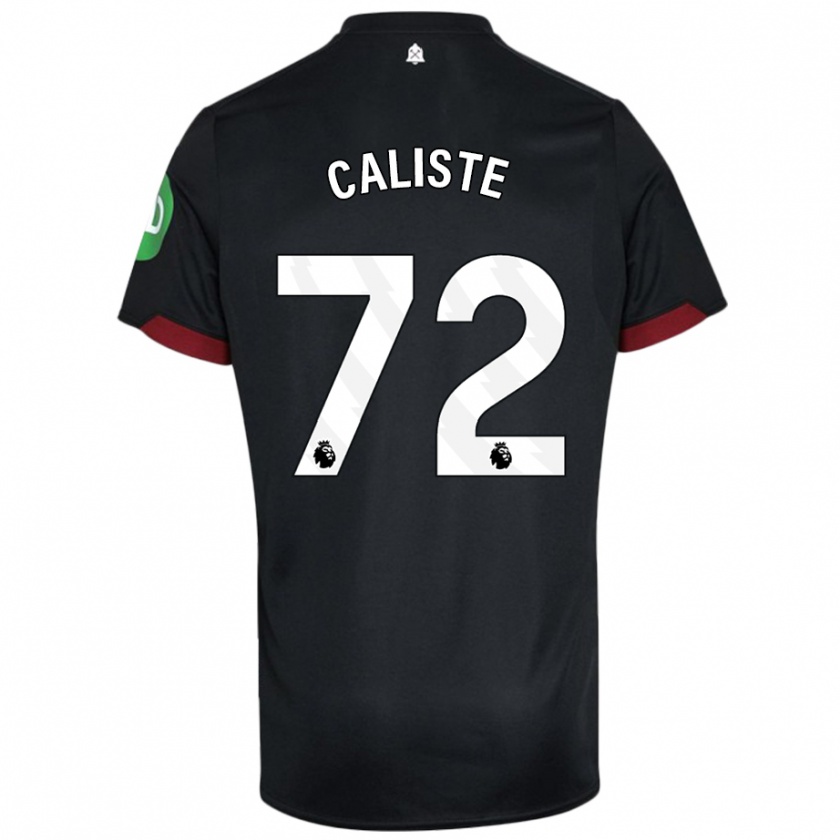 Kandiny Uomo Maglia Gabriel Caliste #72 Nero Bianco Kit Gara Away 2024/25 Maglietta