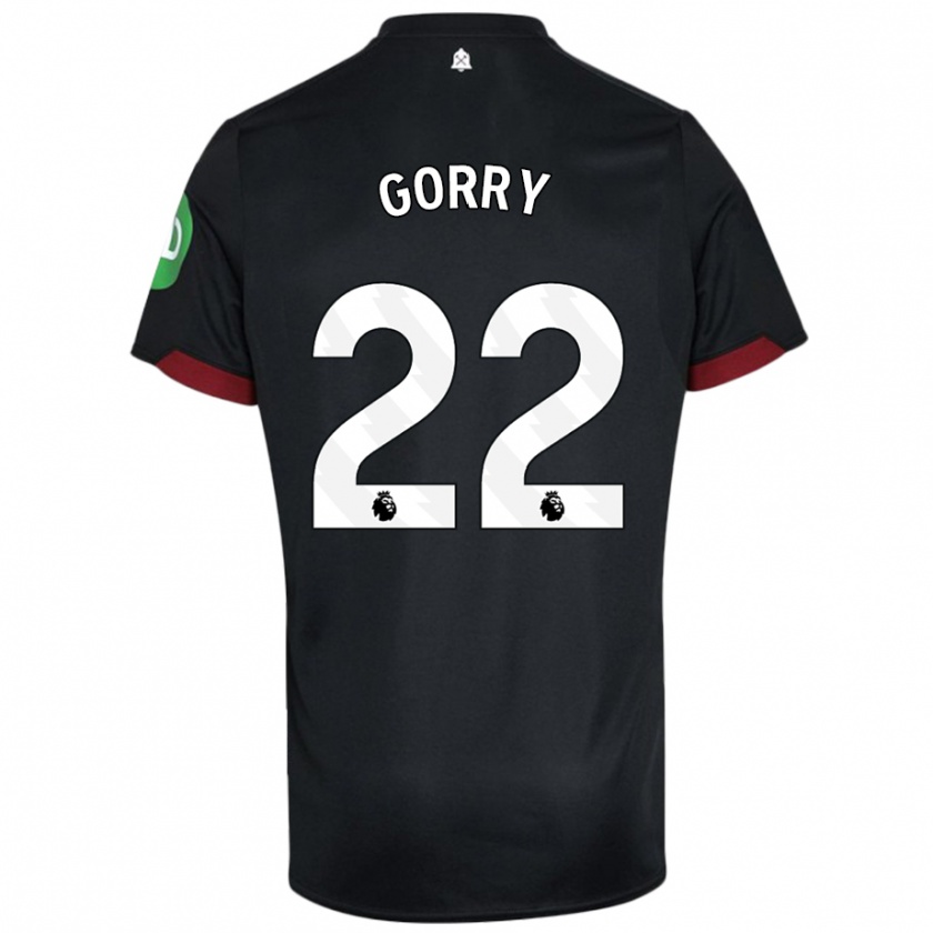 Kandiny Hombre Camiseta Katrina Gorry #22 Negro Blanco 2ª Equipación 2024/25 La Camisa