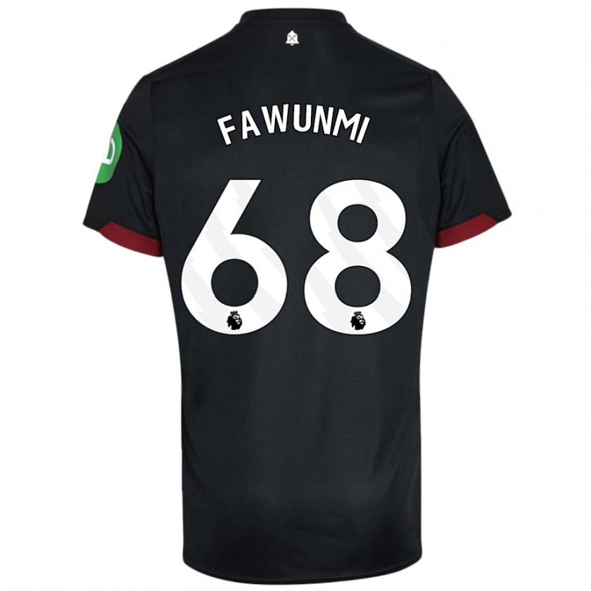 Kandiny Uomo Maglia Favour Fawunmi #68 Nero Bianco Kit Gara Away 2024/25 Maglietta